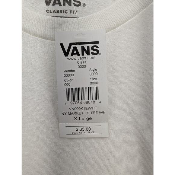 NWT Vans Keep It Local New York Apple Long Sleeve T-Shirt in White size XL - Picture 4 of 7